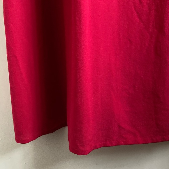 Vintage 100% silk beautiful red midi dress with buttons and bow 6 - Picture 5 of 6